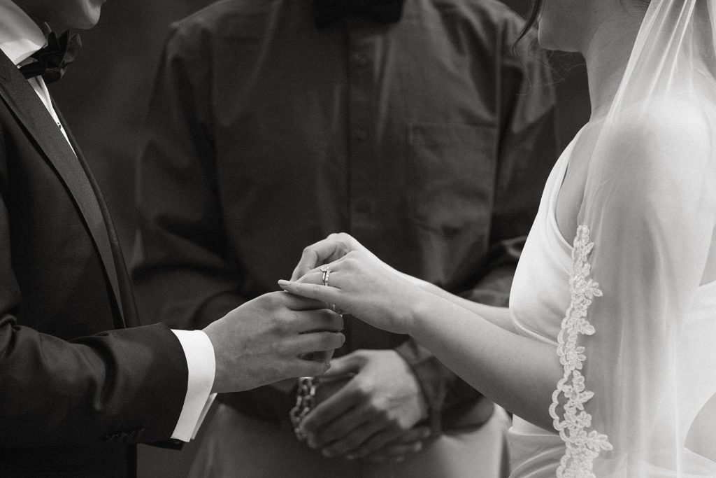ring exchange during an elopement